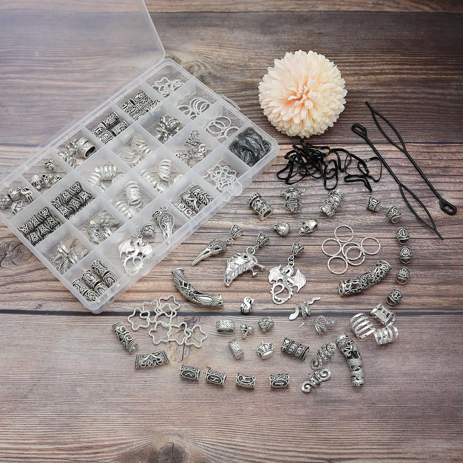 Fscwlmon Viking braid metal clips mixed styles for secure, flexible hair decoration.
