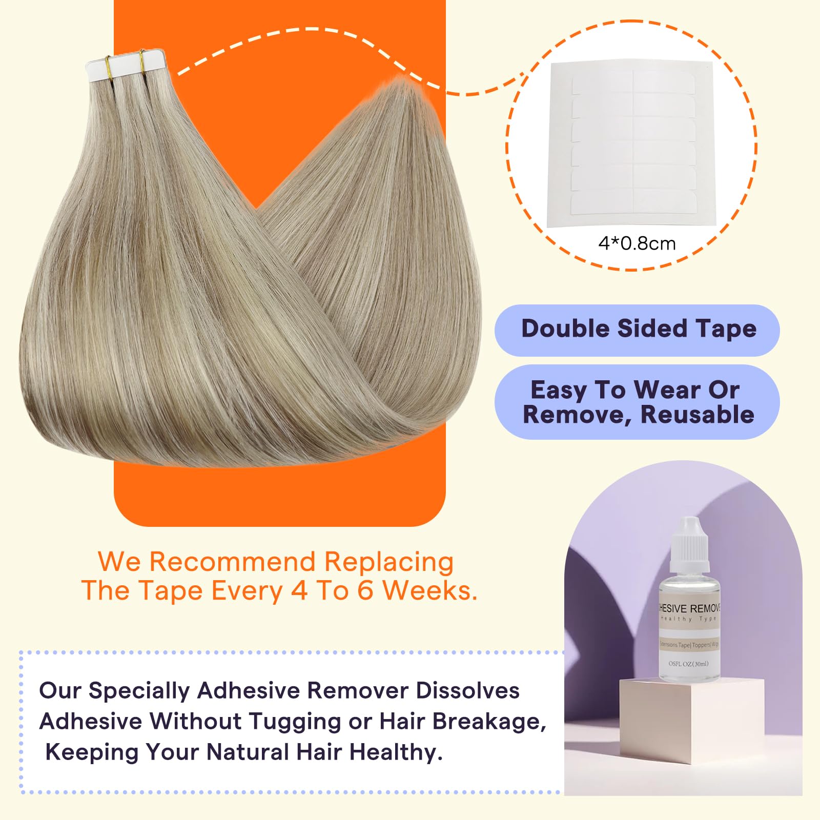 Fshine Tape-in extensions lightweight comfort closeup for all-day wearability