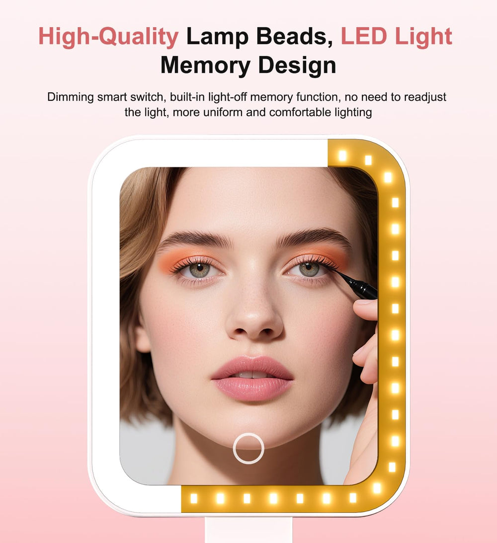 Fshyos travel makeup mirror 10x magnification for precise detail like mascara and eyeliner