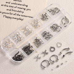 FSpronail silver and black charms provide metal durability for long-lasting nail decor.