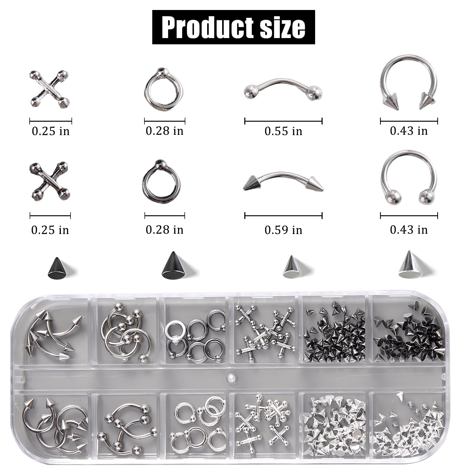 FSpronail spikes and charms enable edgy punk goth nail accents.