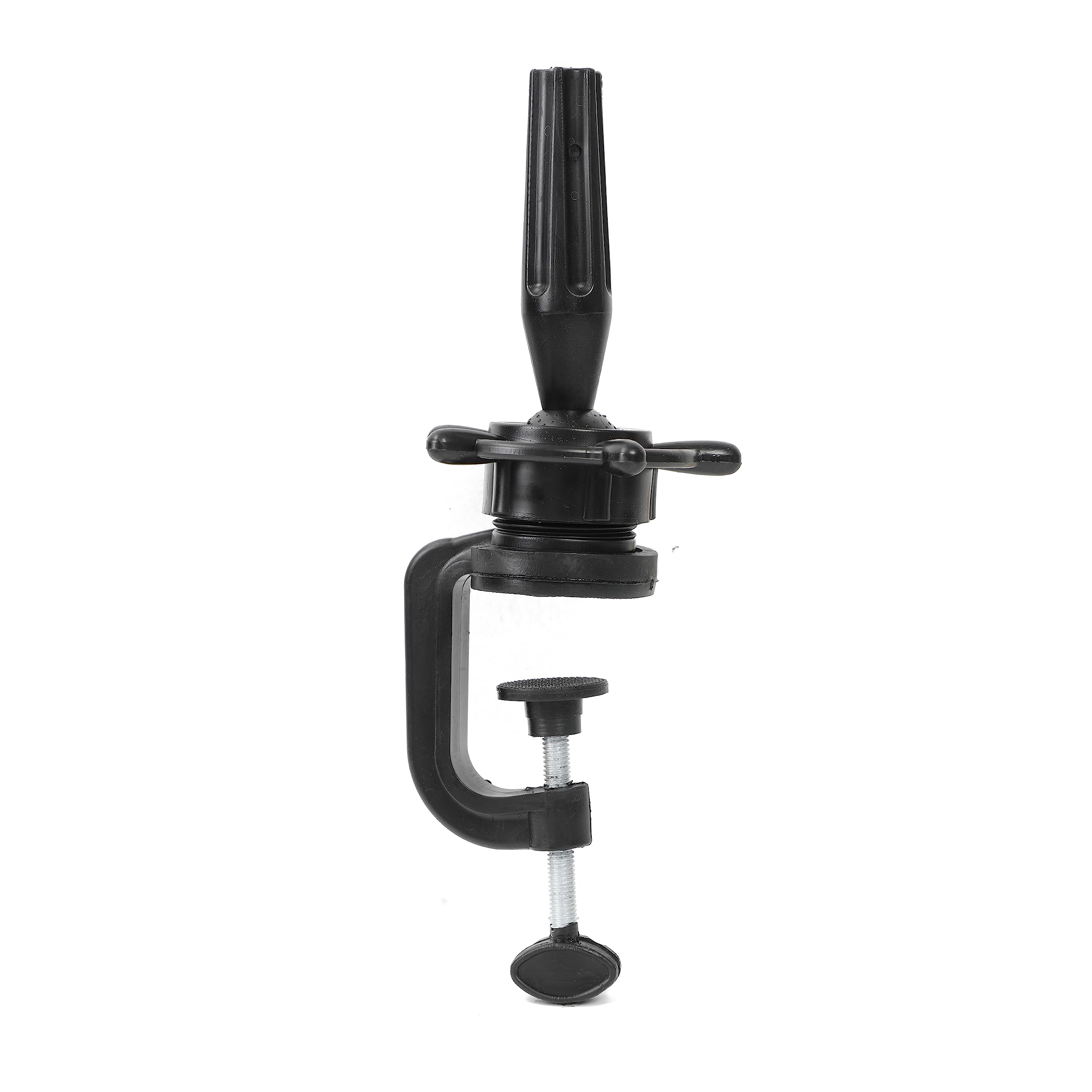 FU SHEN Wig Mannequin Head Stand on table showing secure clamp for steady practice