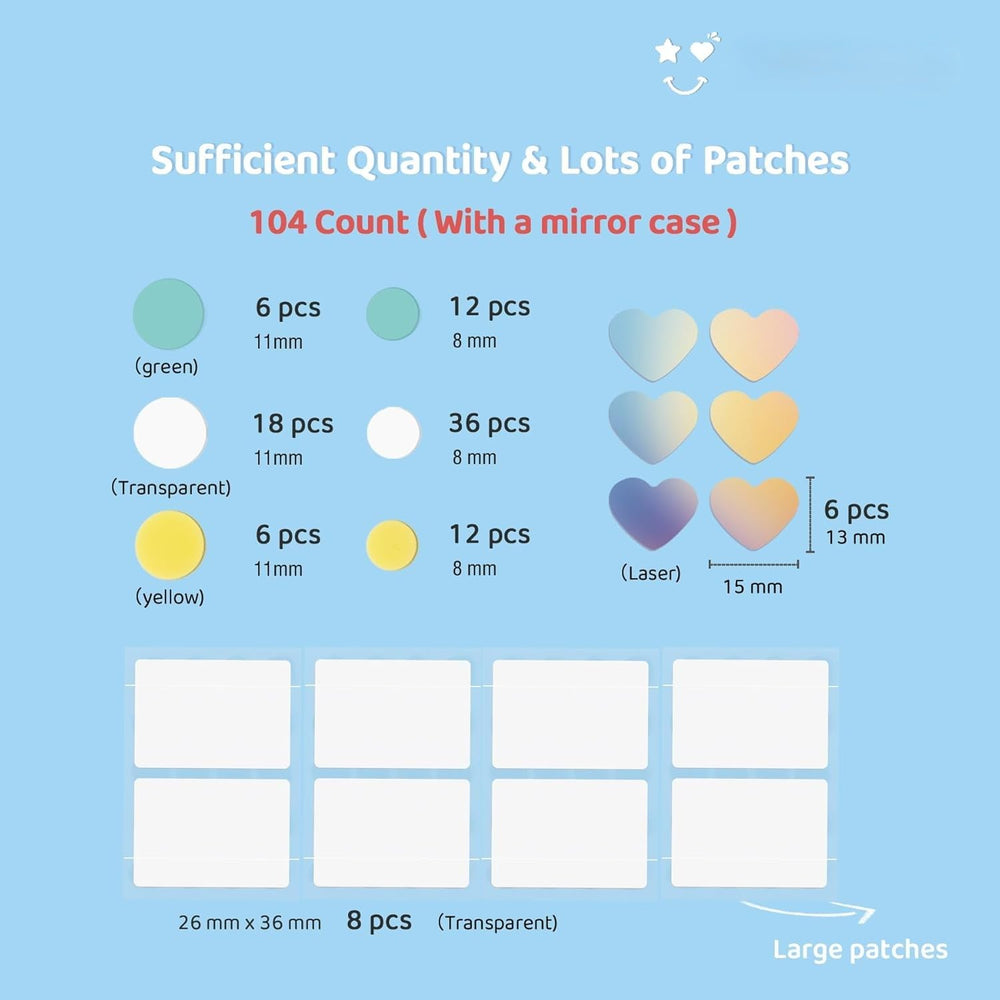 FUANKANG laser heart design patches add a cute touch to acne care