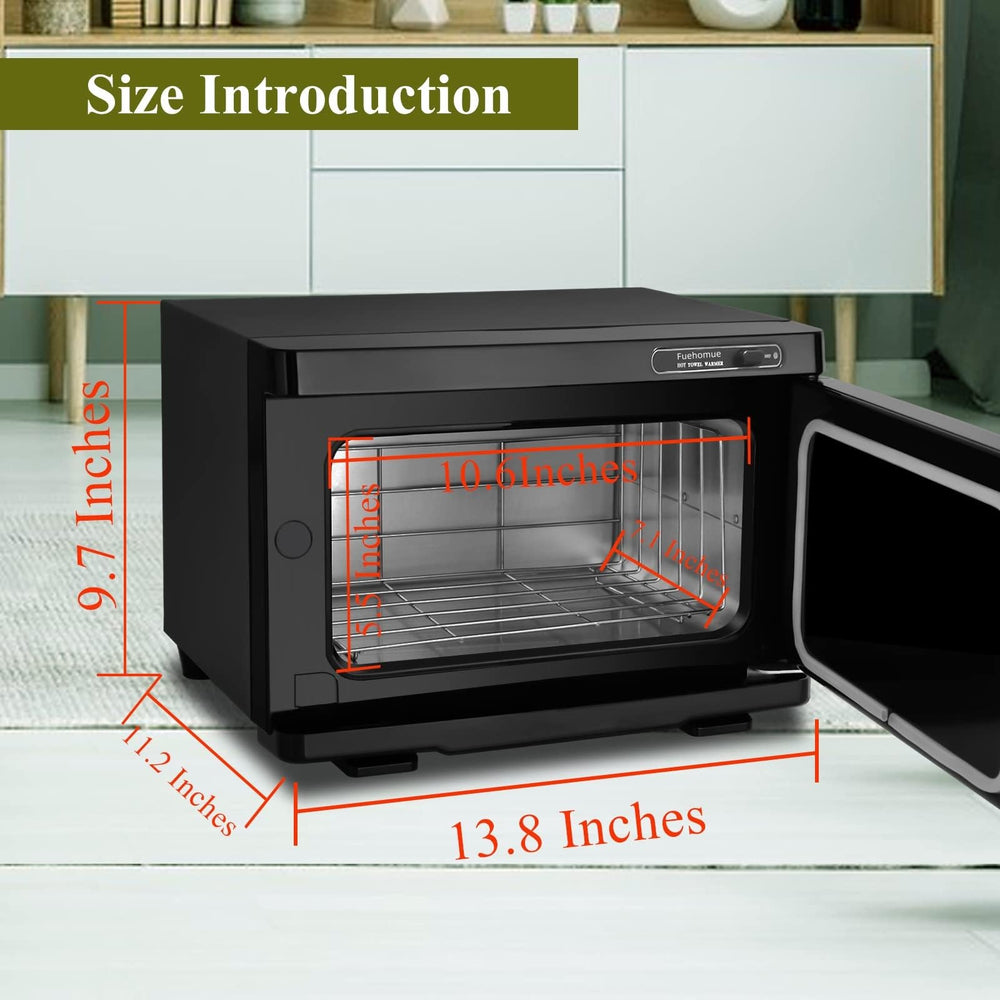 Fuehomue hot towel warmer 8L aluminum interior showcases durable, easy-to-clean design.