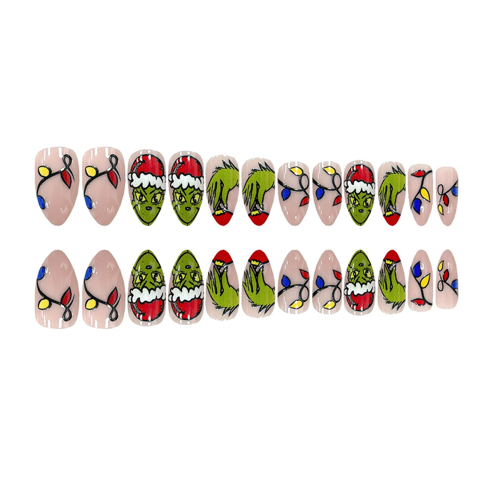 FUKIDOG nails glossy finish closeup showing vibrant holiday styling.