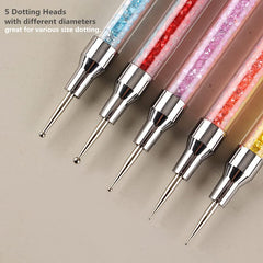FULINJOY dual-ended nail art pen deer hoof shape silicone brush for decorative petals