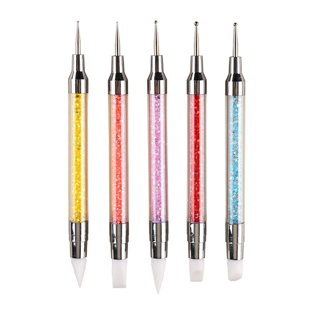 FULINJOY dual-ended nail art pen silicone brushes five shapes for precise carving