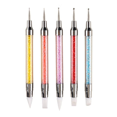 FULINJOY dual-ended nail art pen silicone brushes five shapes for precise carving