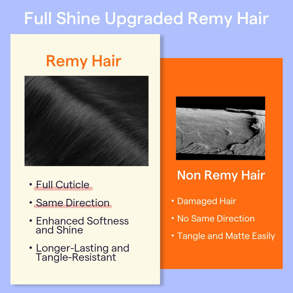 Full Shine jet black extensions texture for easy curling and styling