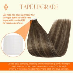 Full Shine 18in seamless application of invisible tape extensions on model