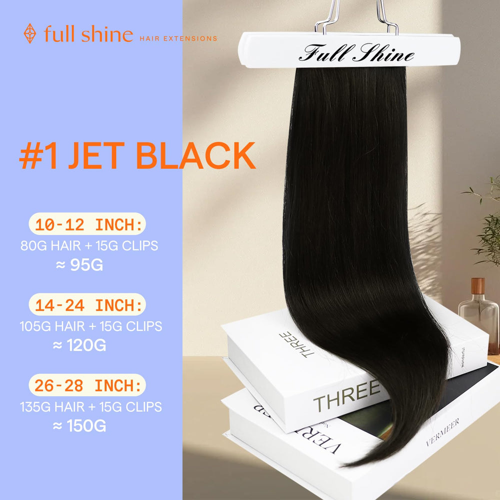 Full Shine Remy hair jet black weft delivering durable, non-tangling strands