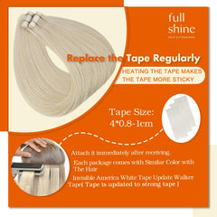Full Shine seamless PU tape-in attachment ready for an invisible, secure hold.