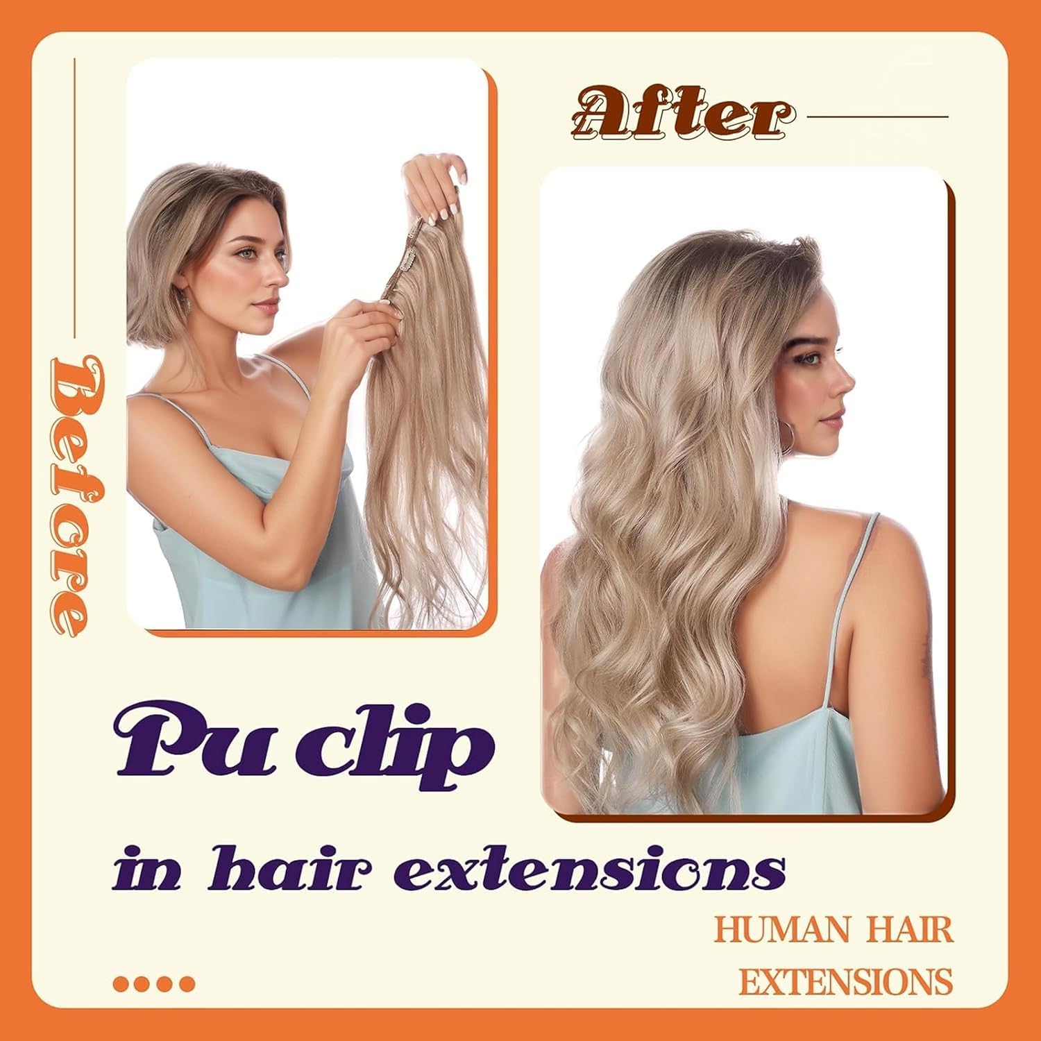 Full Shine silicone-lined clips provide secure, gentle grip on scalp.