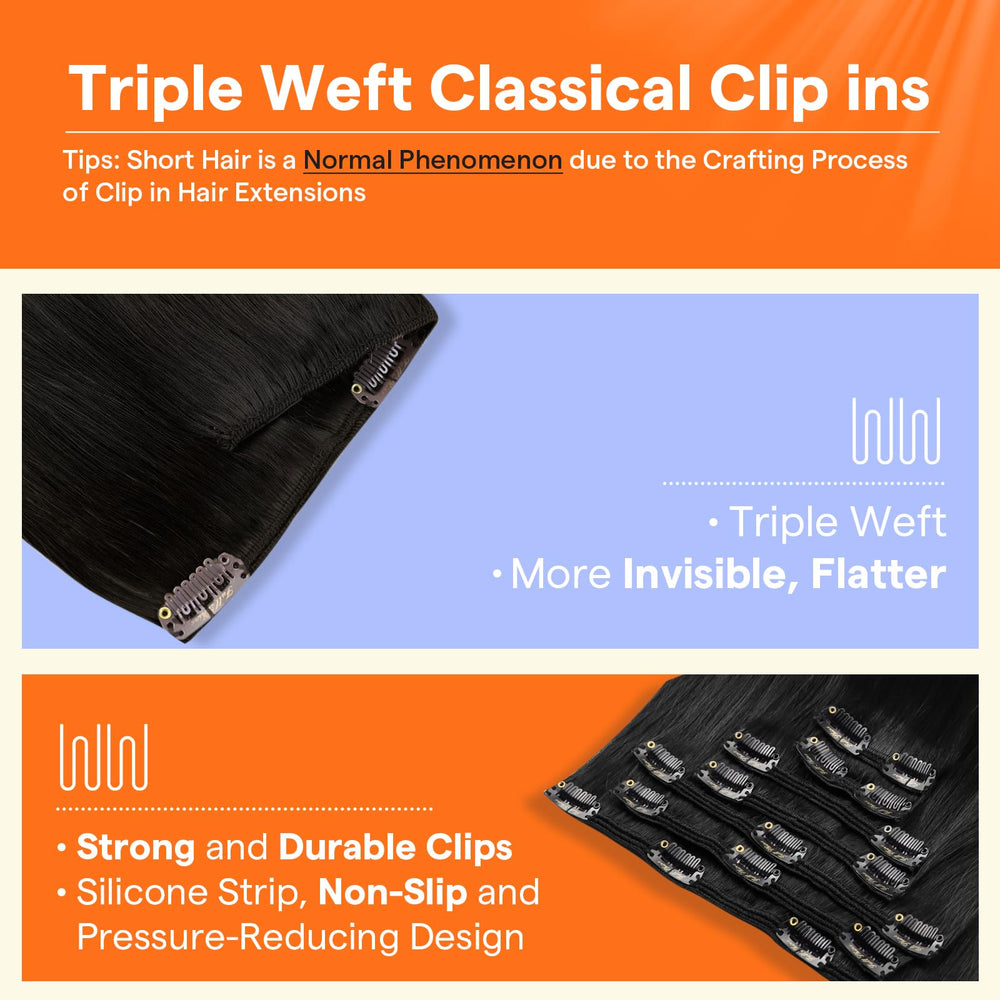 Full Shine soft-back clip supports gentle wear on sensitive scalps