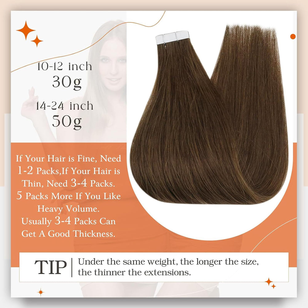 Full Shine seamless skin-weft 18 inch demonstrates near-invisible integration with natural hair.