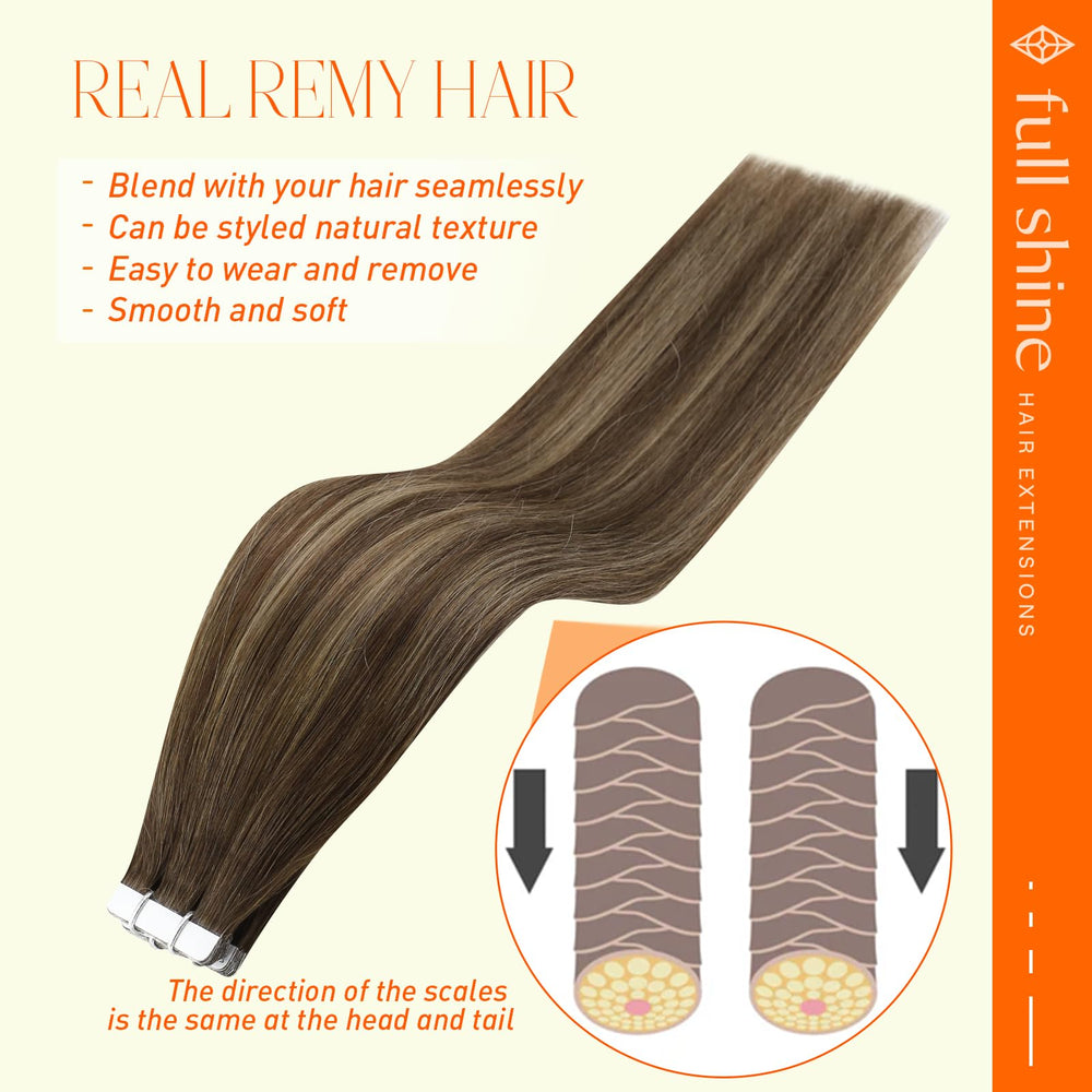Full Shine Remy Hair extensions close-up for smooth blending