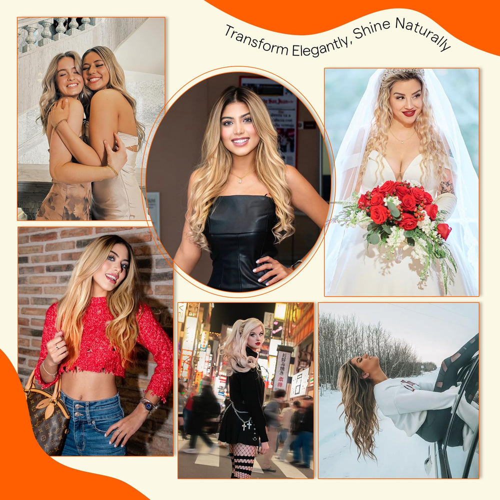 Full Shine U Tip extensions balayage shades provide natural-looking highlights
