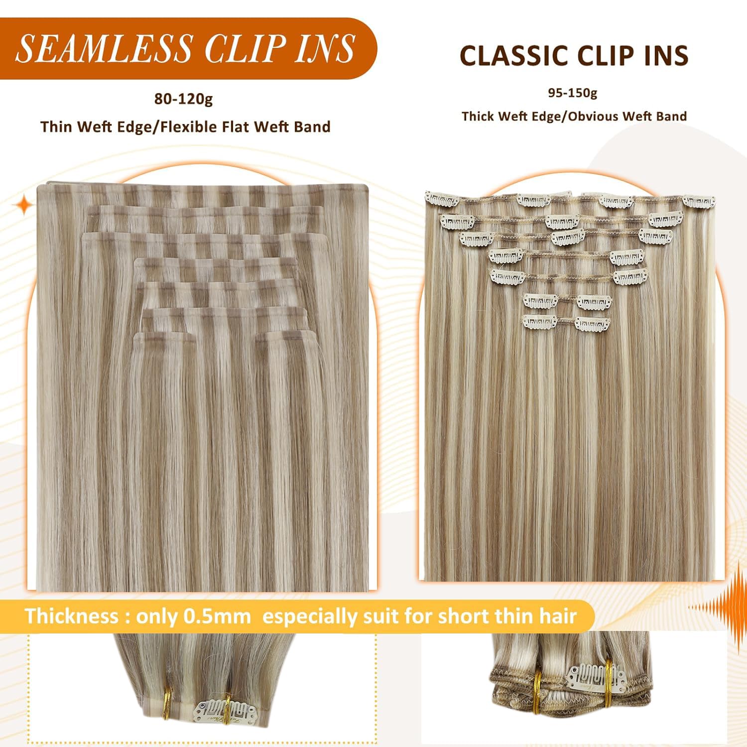 Full Shine volume-enhanced clip-ins demonstrate quick, dramatic fullness.