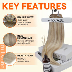 Full Shine ash blonde mix weft for seamless color blending and versatility.