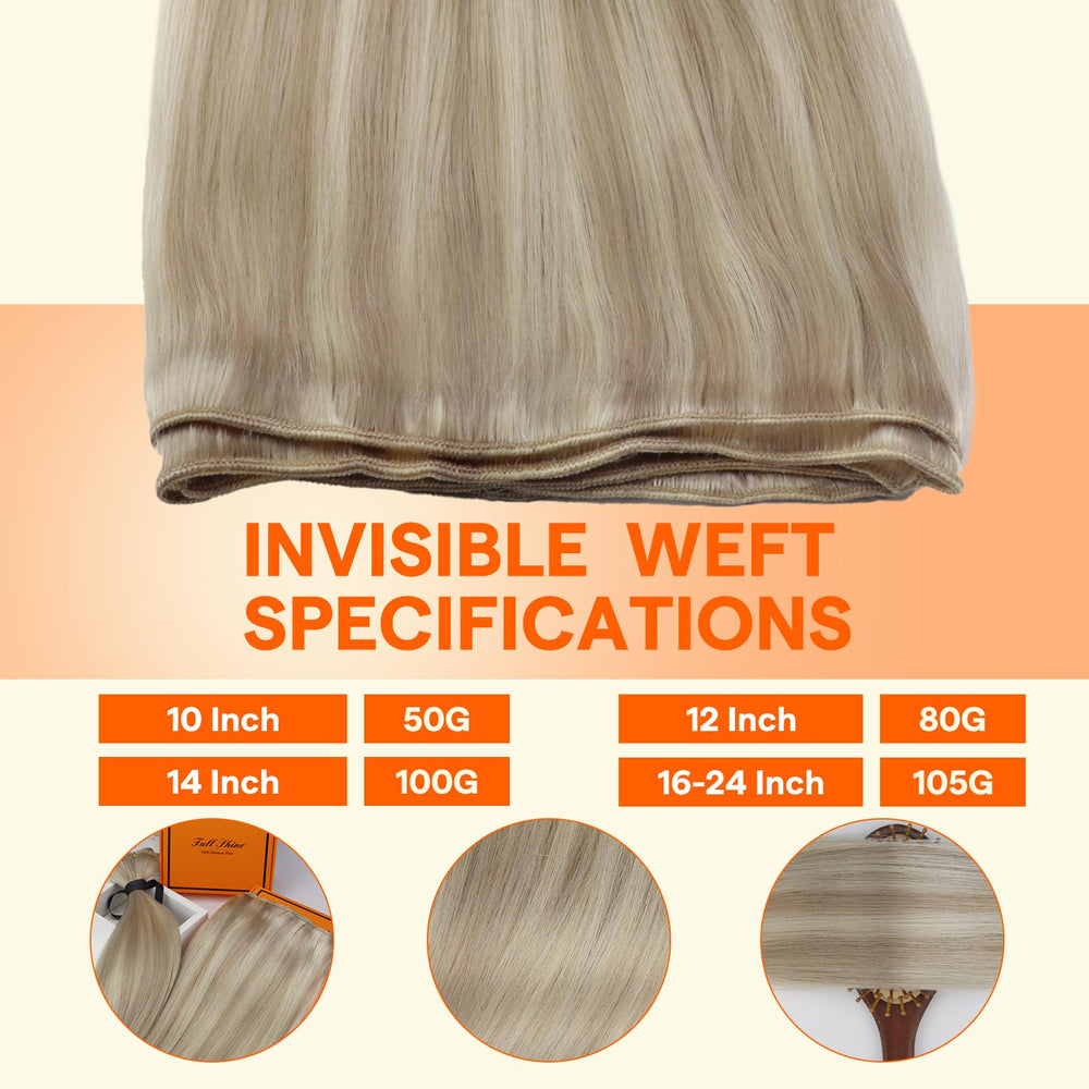 Full Shine bleach blonde highlights weft for brighter, sun-kissed dimensions.