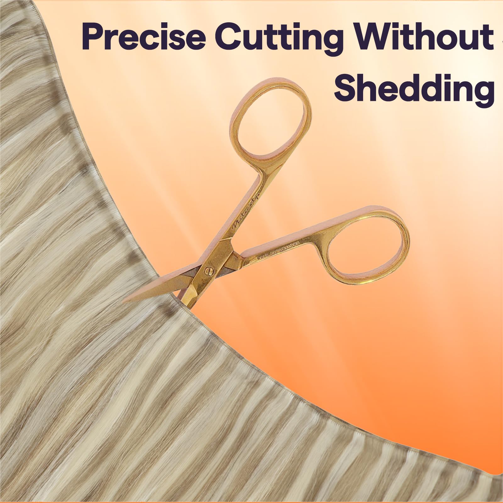 Full Shine weft on model demonstrates natural-looking blend and versatile styling
