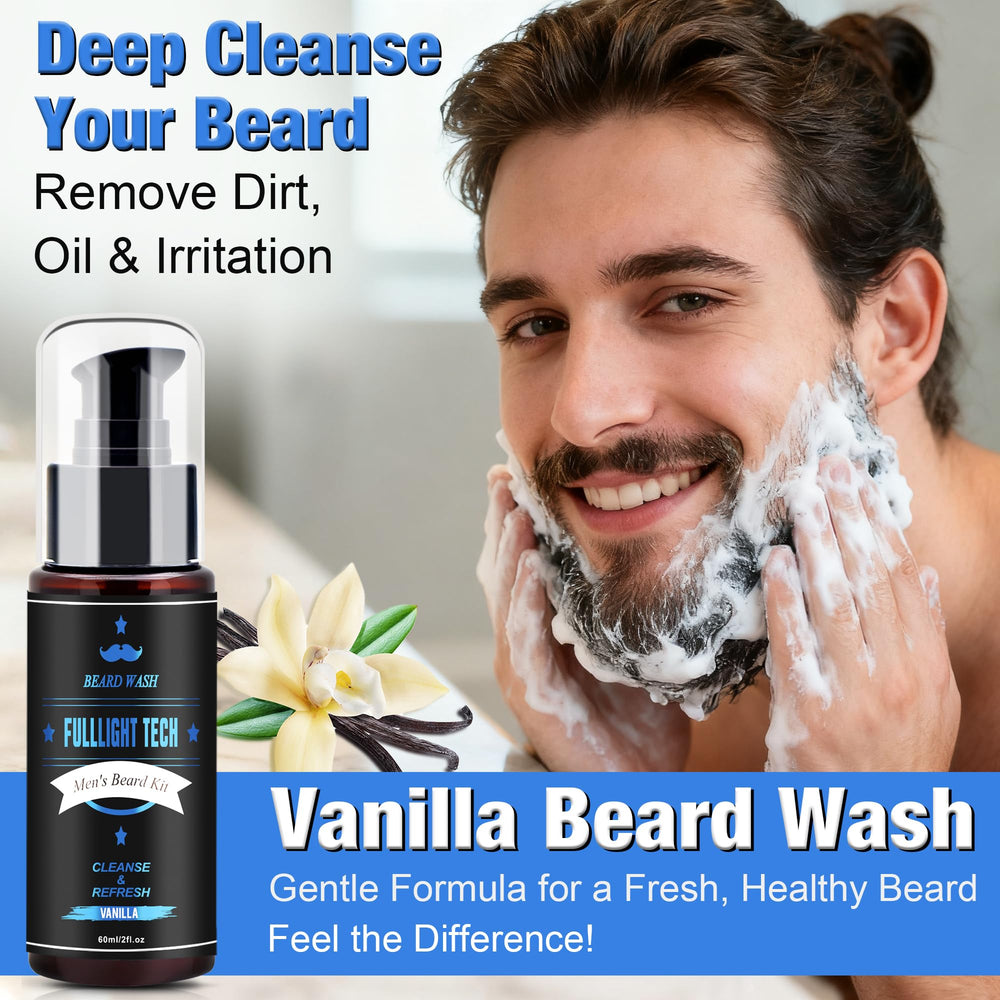 FullLight Tech beard balm tube for soft, manageable facial hair.
