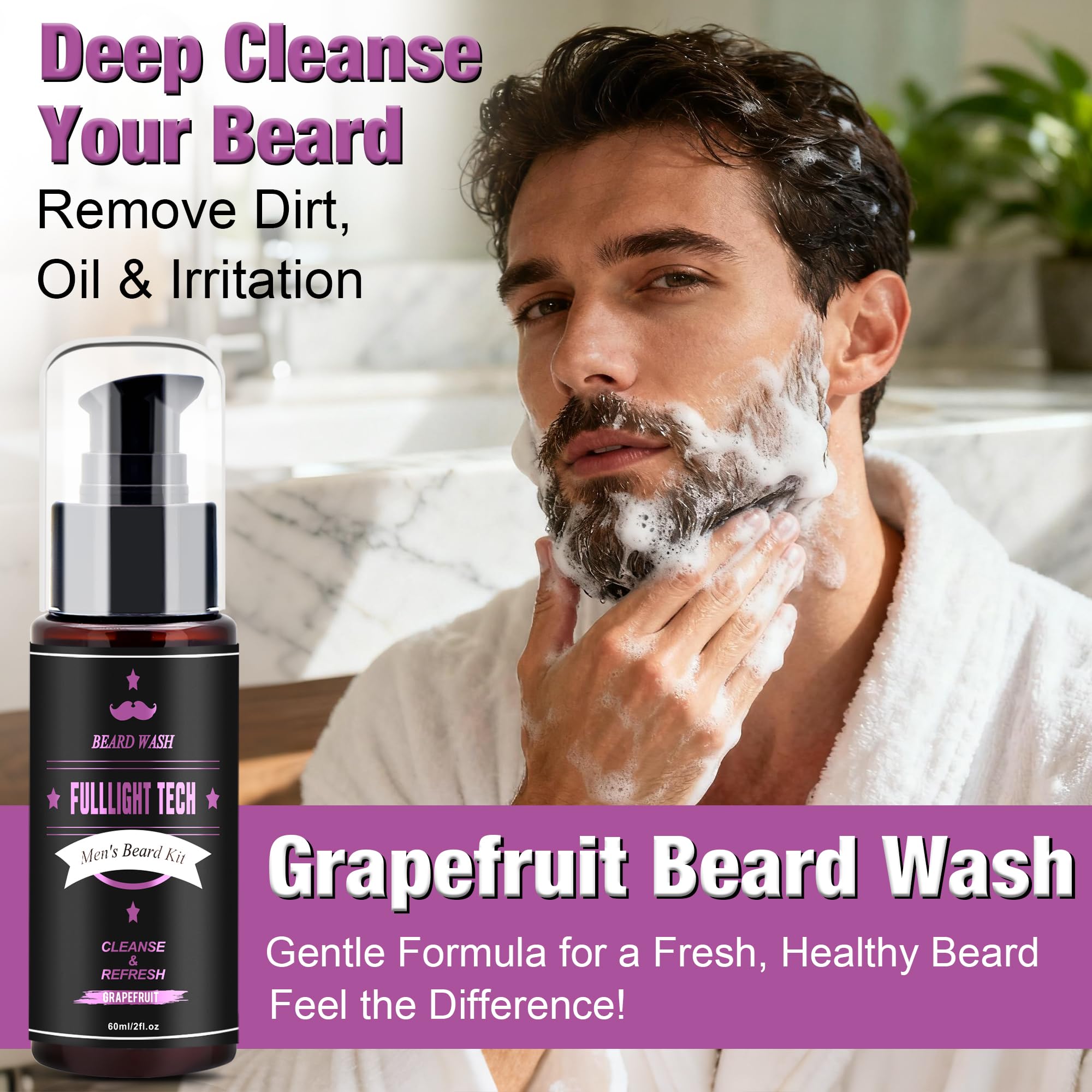 FULLLIGHT TECH beard oil grapefruit for invigorating beard care.