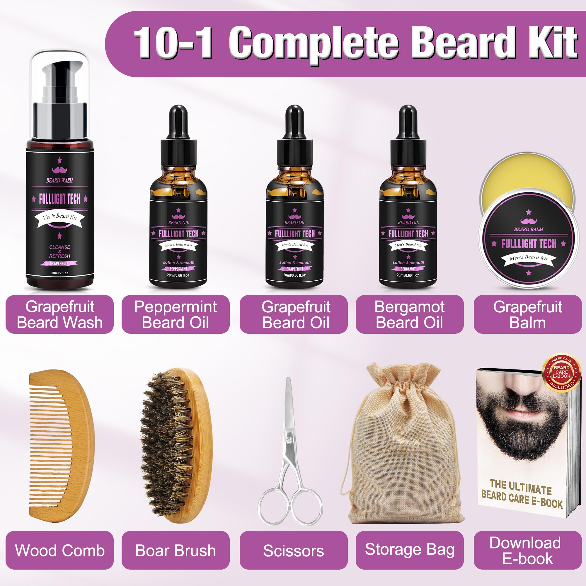 FULLLIGHT TECH boar-bristle brush for detangling and smoothing.