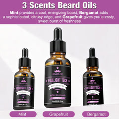 FULLLIGHT TECH grapefruit balm for soft, conditioned beard ends.