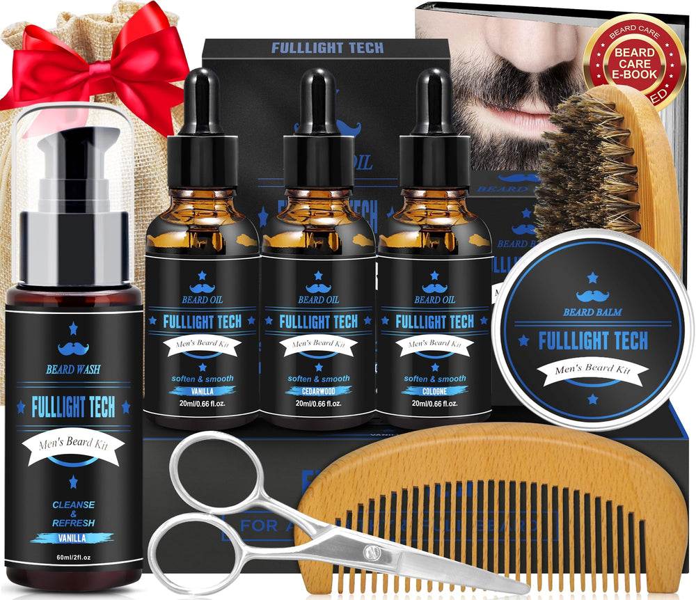 FullLight Tech beard kit packaging presents a gift-ready option for him.