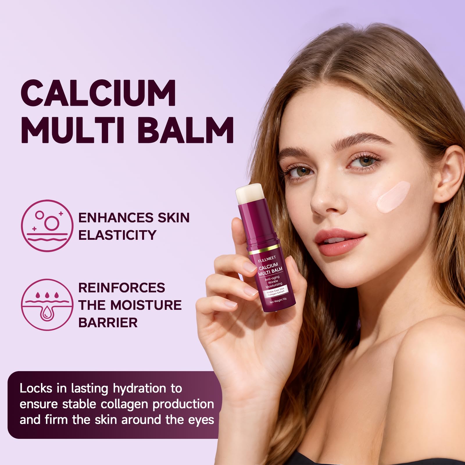 FullMeet balm stick application demonstrating quick absorption