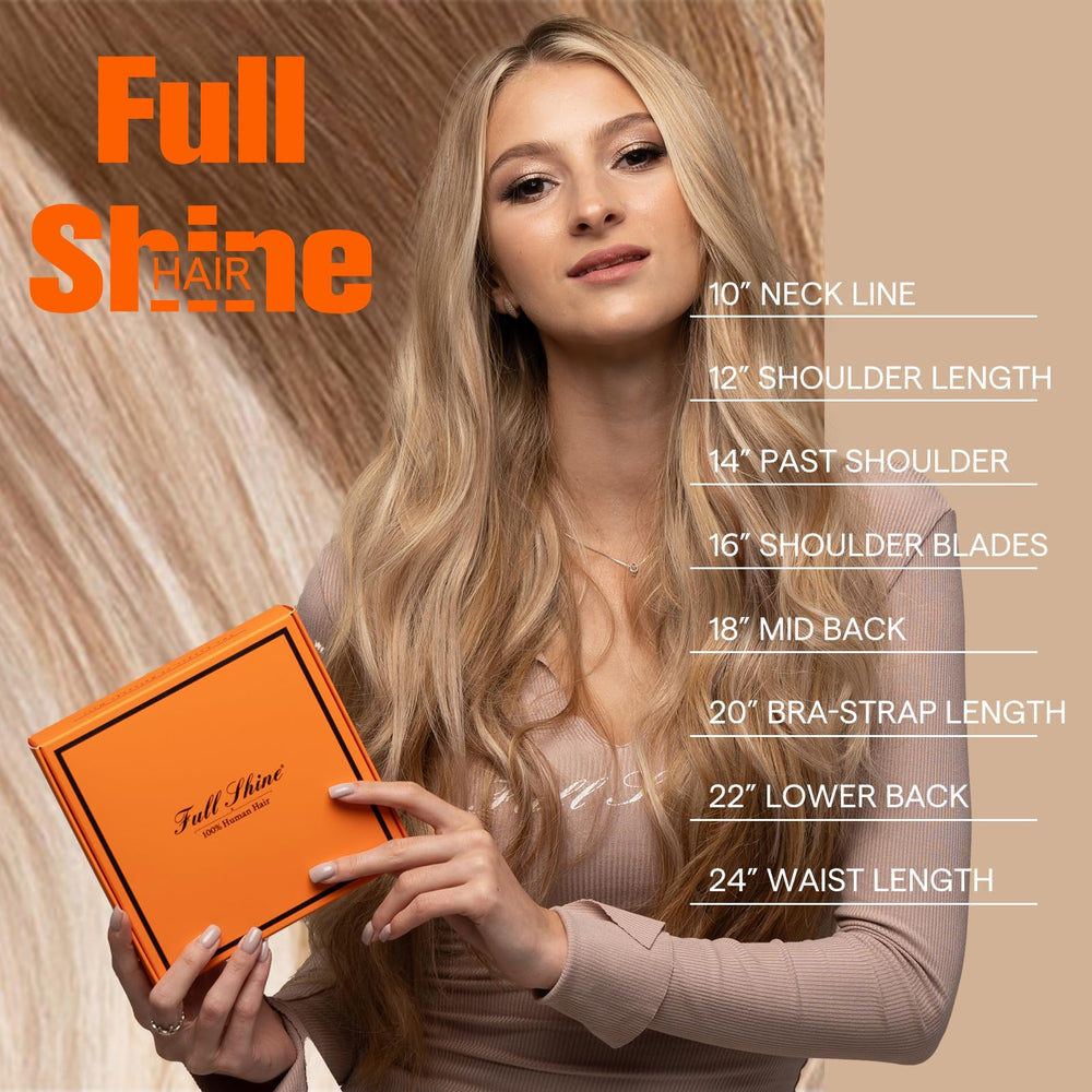 Full Shine 20-pcs kit with 50g tape-in extensions for full head coverage