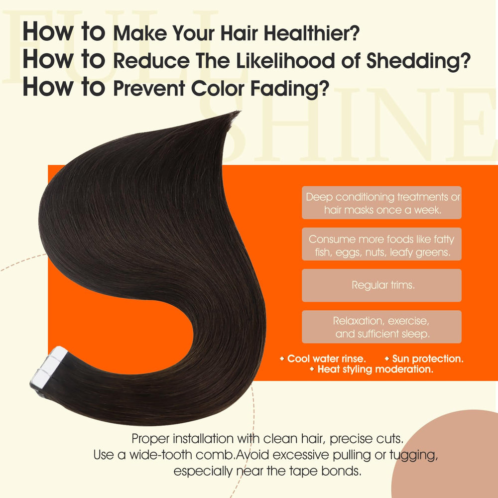 Full Shine seamless natural-blend extensions blending with natural hair