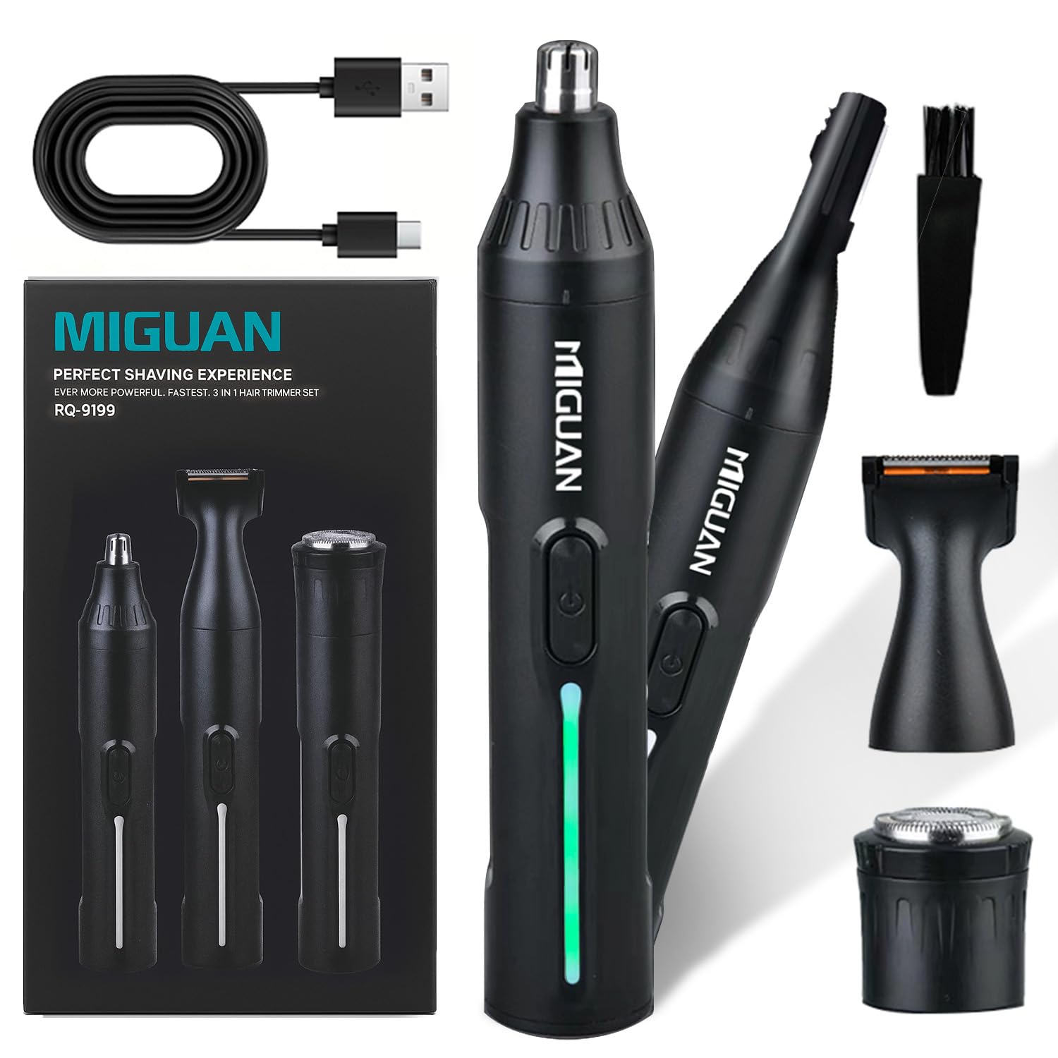 Fululuer nose-trimmer-4in1-front-view shows compact design for easy, portable grooming on the go