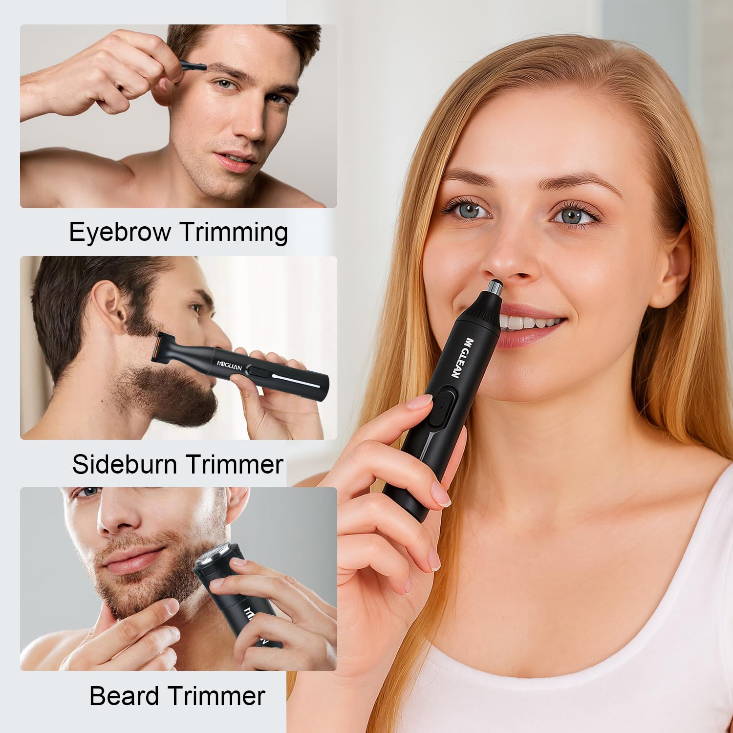 Fululuer nose-trimmer-led-indicator displays battery status for travel readiness