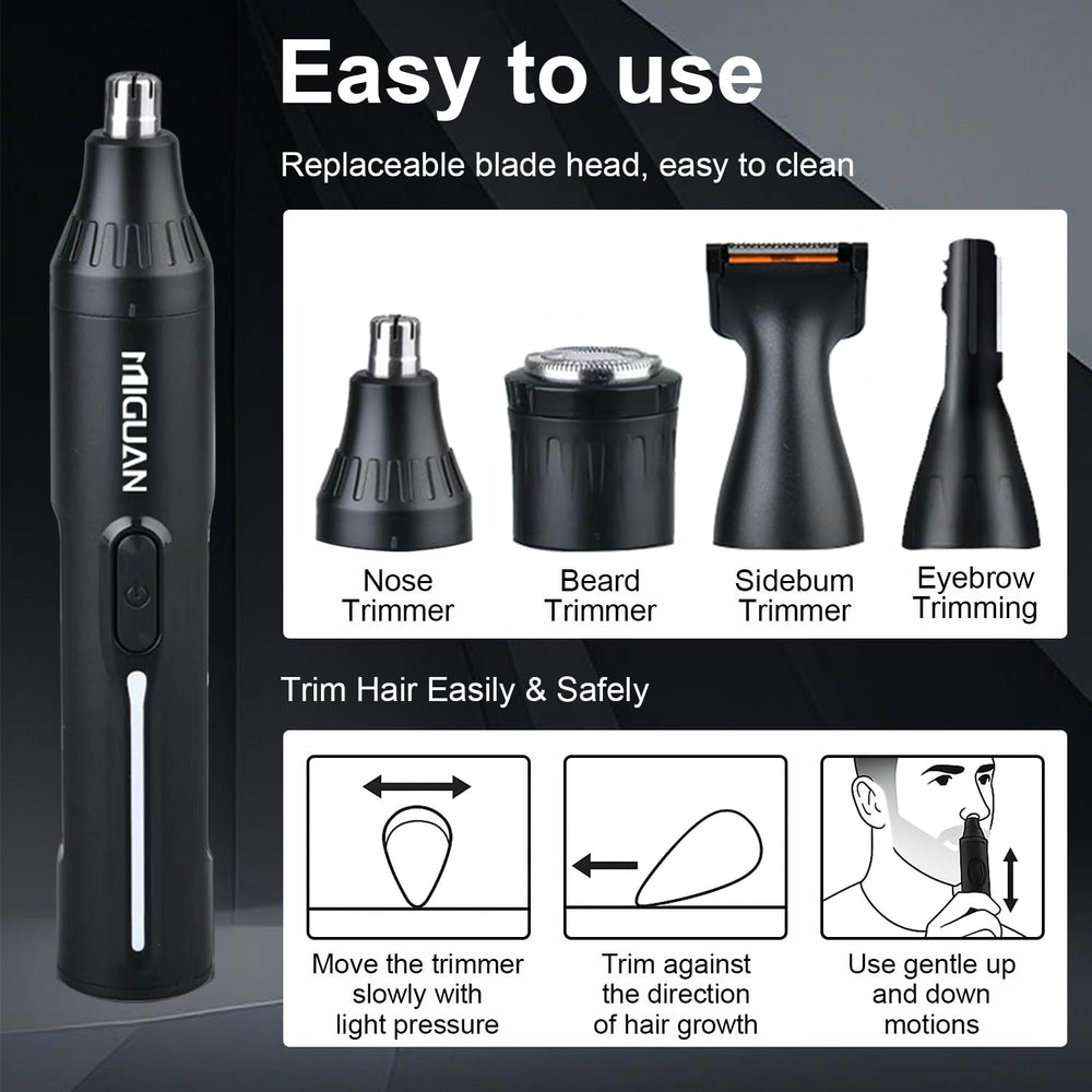 Fululuer nose-trimmer-usb-charging emphasizes USB-C charging for quick recharges