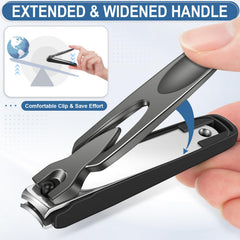 FULUNS anti-splash design clippers with catcher keeps nails contained during use.