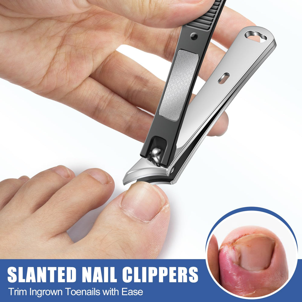 FUMAX angled-cutting-edge clippers cutting ingrown nails smoothly.