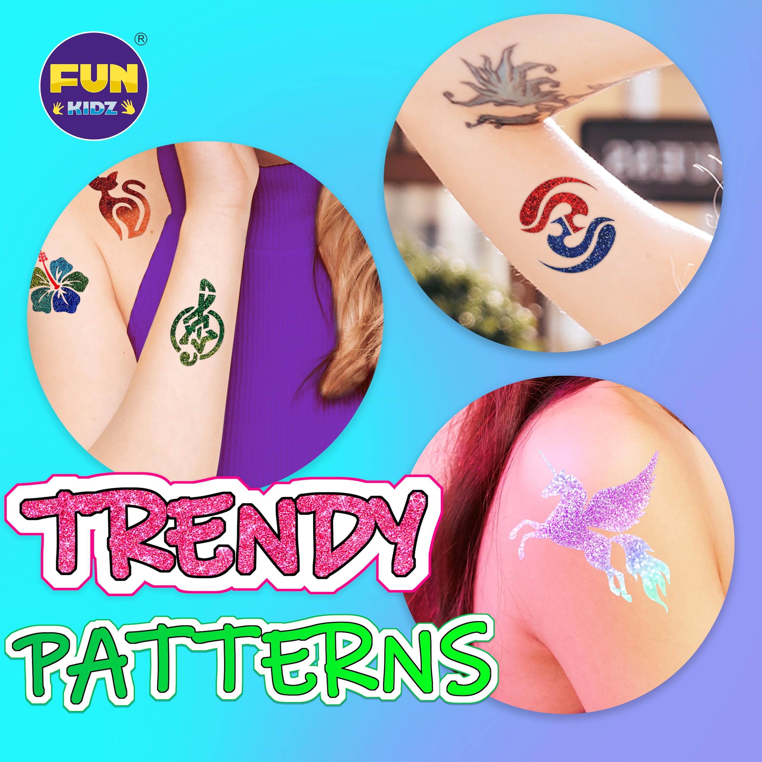 FUN KIDZ metallic markers create bold shimmer on skin