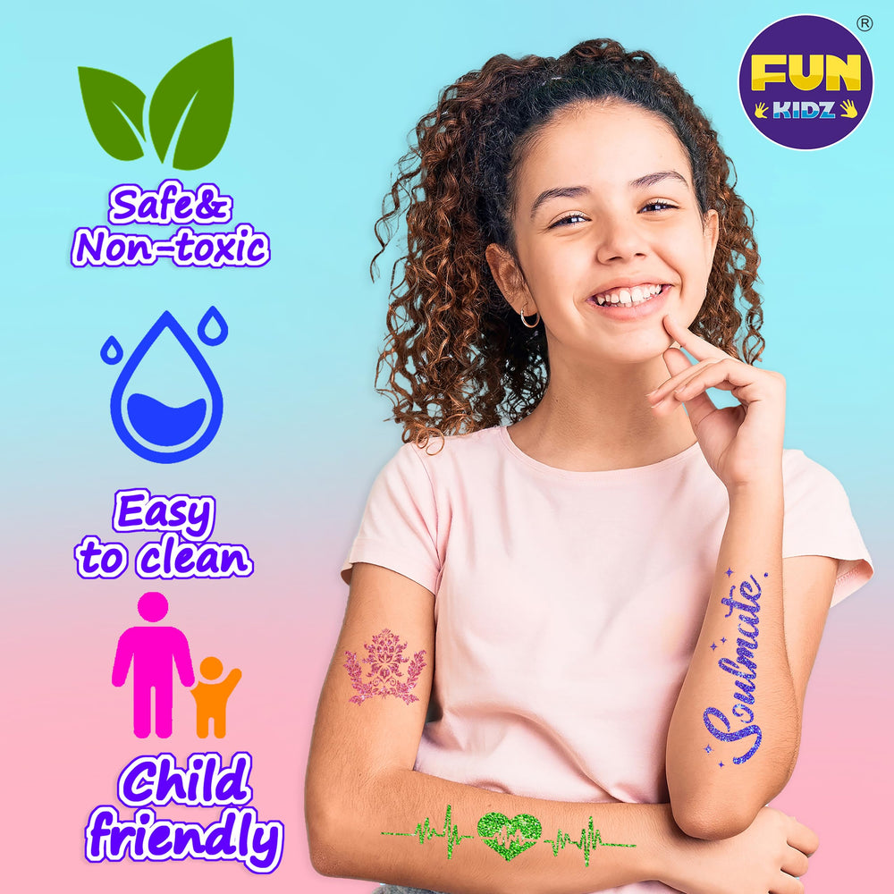 FUN KIDZ stencil pack with 106 designs for creative tattoos