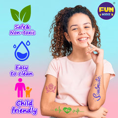 FUN KIDZ stencil pack with 106 designs for creative tattoos