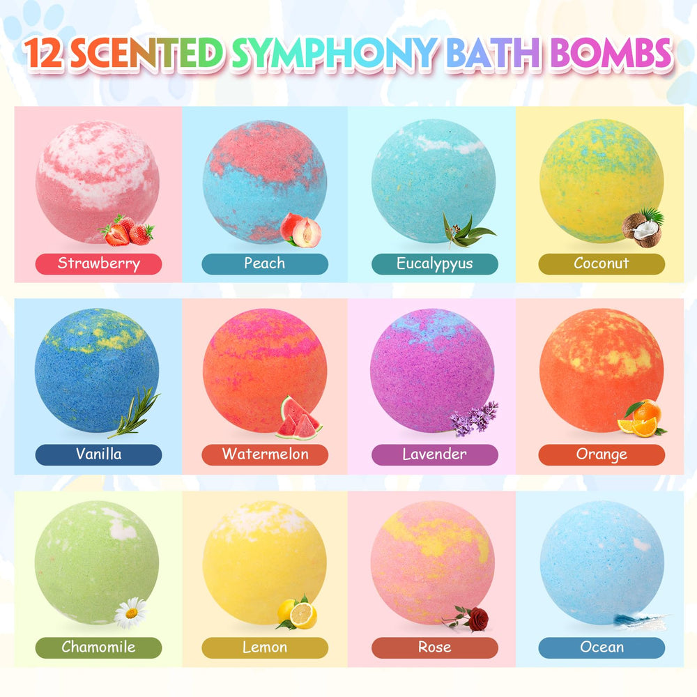 Funcrevity bath bombs include built-in dog toys for extra fun.