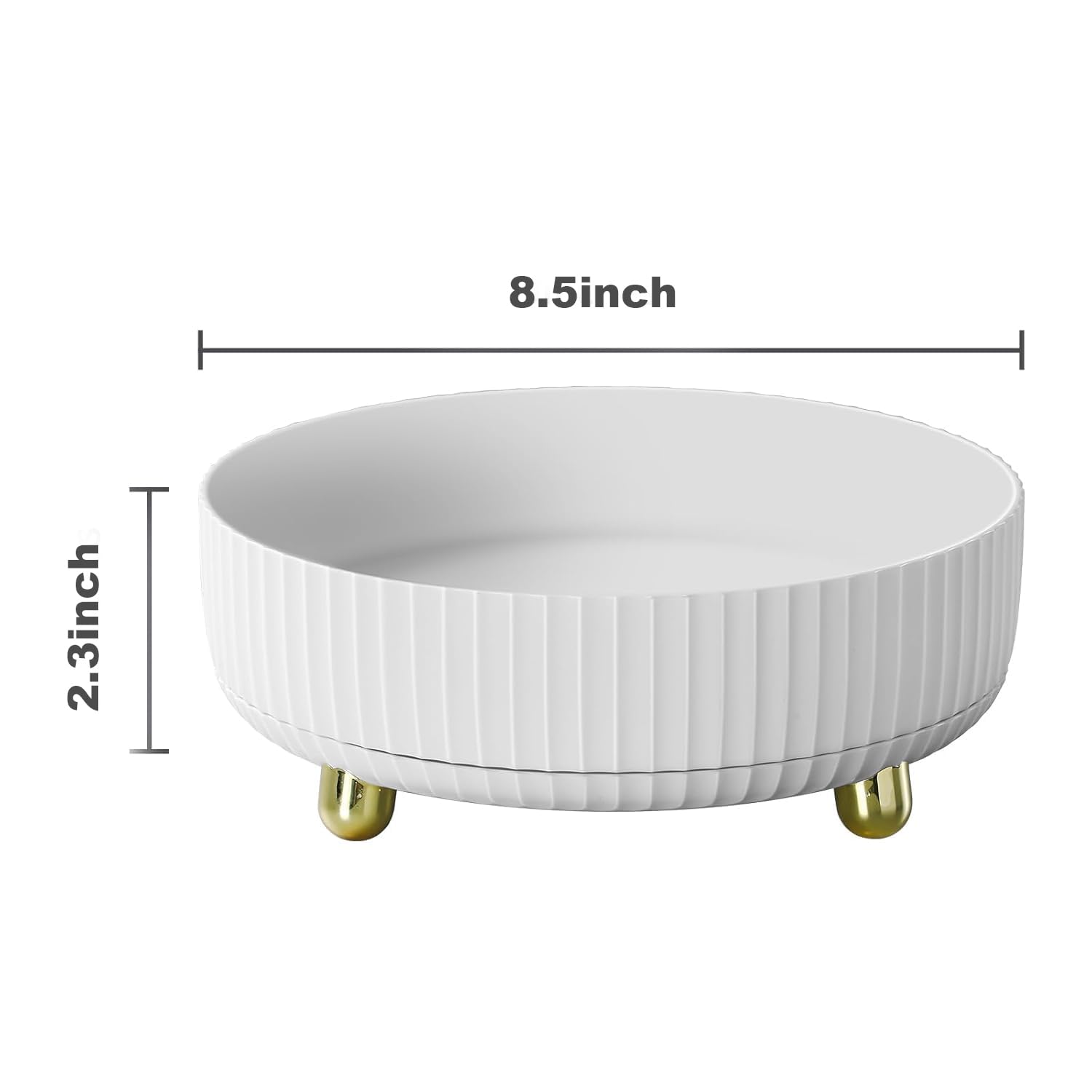 Funest vanity display stand with rotation helps maximize counter space.