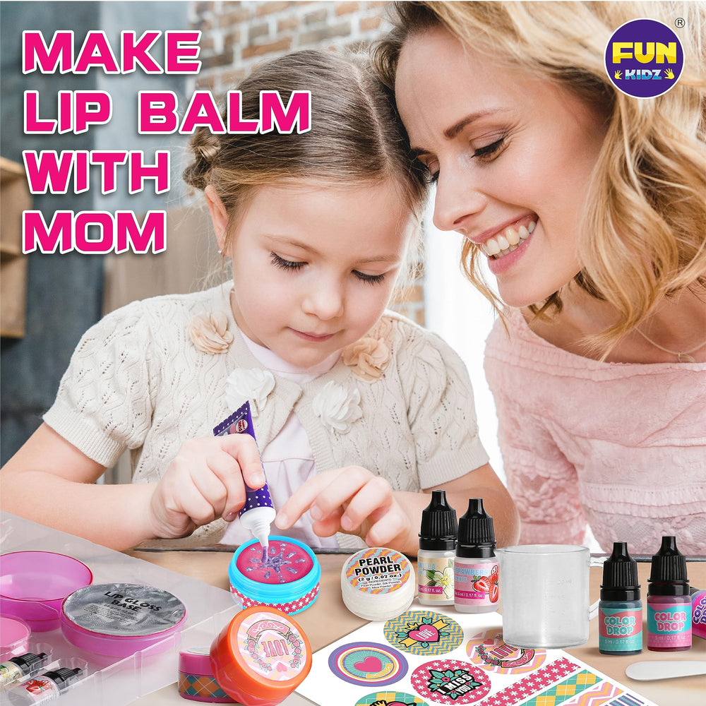 FUN KIDZ finished lip balm tubes display vibrant results
