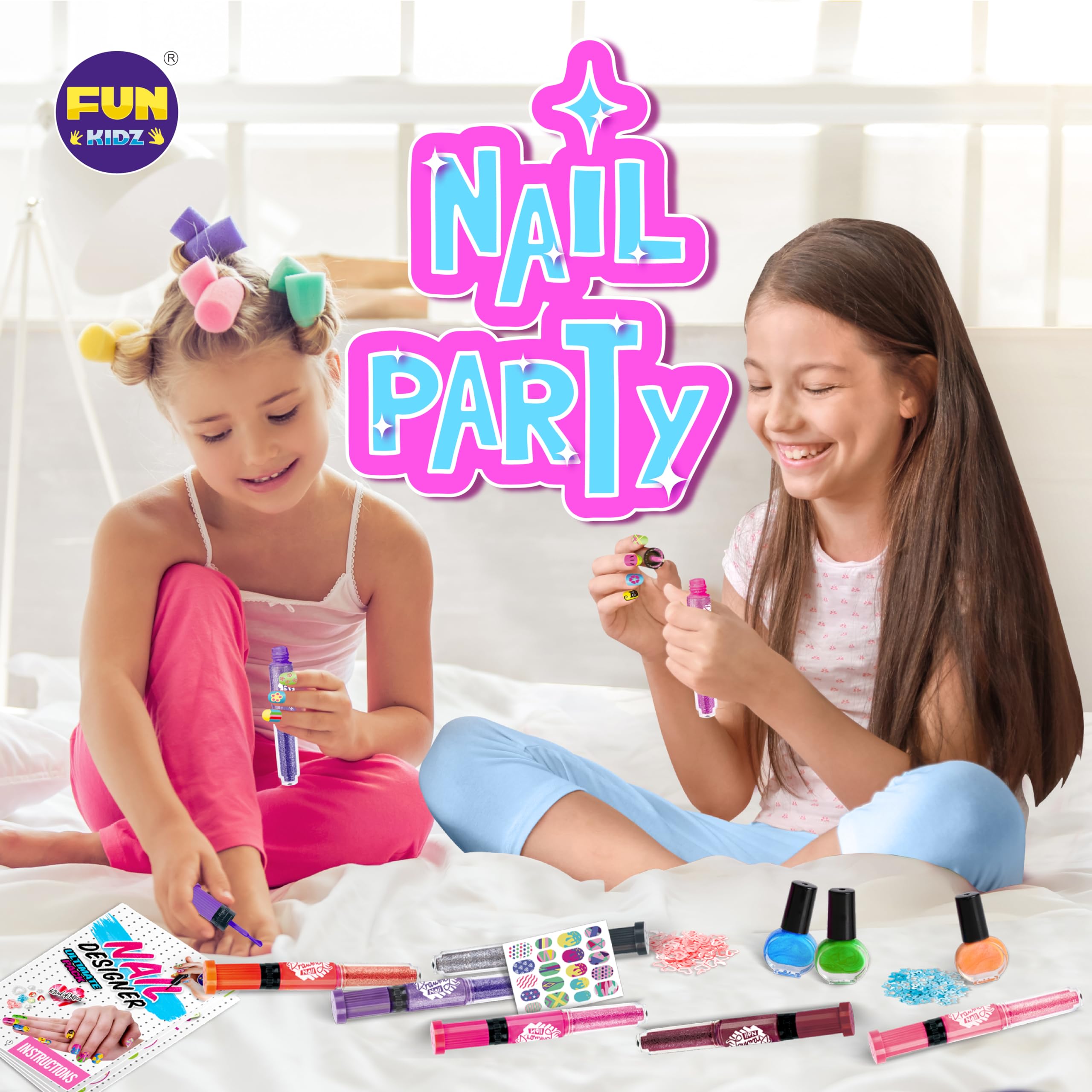 FUNKIDZ Nail file and gems set for precise shaping and shine.