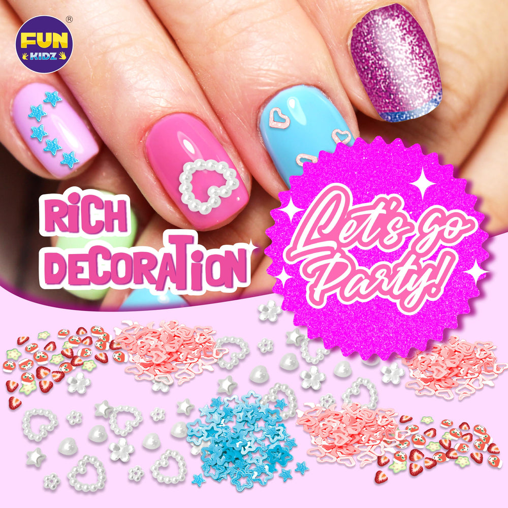 FUNKIDZ Nail stickers and gems for quick glamorous accents.