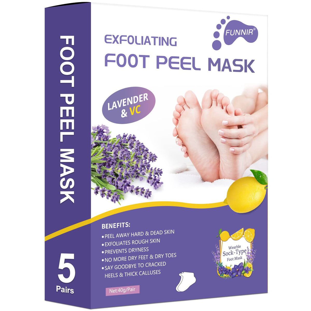 FUNNIR Foot Peeling Mask pack shows convenient at-home foot care for smoother skin.