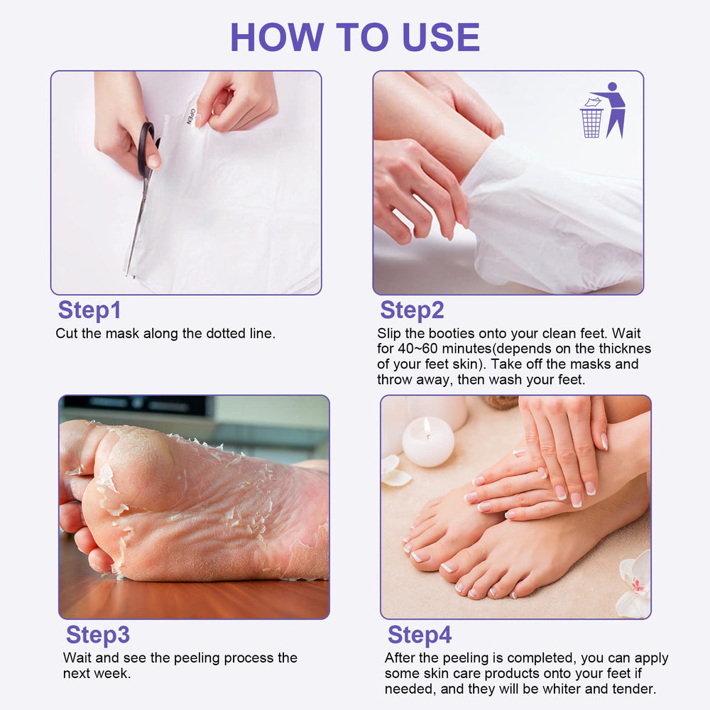 FUNNIR Foot Peeling Mask unisex design fits multiple sizes.