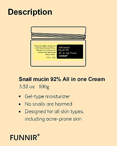 FUNNIR Snail Mucin Moisturizer gel texture provides quick absorption and non-sticky feel.