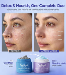 FunRoyal Glow-Boosting Face Masks clay mask jar shows deep pore cleansing benefits.